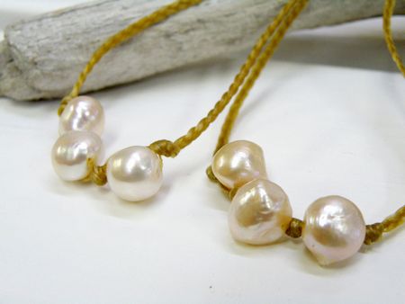 Beach Girl Jewels Three Pearl Lei Necklace ビーチガール サーフガール ハワイネックレス ロコガール サーフ サーファ...