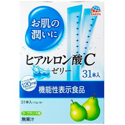 ◆商品説明 ヒアルロン酸Naが120mg含まれたスティックタイプのゼリーです。機能性表示食品(消費者庁届出番号：C123)。 ◆届出表示 本品にはヒアルロン酸Naが含まれます。ヒアルロン酸Naはお肌の潤いに役立ち、乾燥をやわらげる機能が報告されています。 ◆お召し上がり方 ・1日摂取目安量1本（10g) ・摂取方法：そのままお召上がりください。 ◆ご注意 ・本品は、疾病の診断、治療、予防を目的としたものではありません。 ・本品は、疾病に罹患している者、未成年者、妊産婦(妊娠を計画している者を含む。)及び授乳婦を対象に開発された食品ではありません。 ・疾病に罹患している場合は医師に、医薬品を服用している場合は医師、薬剤師に相談してください。 ・体調に異変を感じた際は、速やかに摂取を中止し、医師に相談してください。 ・食生活は、主食、主菜、副菜を基本に食事のバランスを。 ・本品は、事業者の責任において特定の保険の目的が期待できる旨を表示するものとして、消費者庁長官に届出されたものです。ただし、特定保健用食品と異なり、消費者庁長官による個別審査を受けたものではありません。 ・多量に摂取することにより、疾病が治癒したり、より健康が増進するものではありません。 ・1日摂取目安量を守ってください。 ・本品はりんごとゼラチンを使用しています。食物アレルギーの方はご使用をおやめください。 ・本品は高温になると溶ける場合があります。 ・内容成分が凝集する場合がありますが、品質上問題ありません。 ・冷凍・加温しないでください。袋が破損する場合があります。 ・袋のカドやあけ口で手・口を切らないようにご注意ください。 ◆保存方法 直射日光・高温多湿の場所を避けて保存してください。 ◆原材料名 エリスリトール、りんご酢、ヒアルロン酸、フィッシュコラーゲンペプチド(ゼラチンを含む)/ゲル化剤(増粘多糖類)、香料、ビタミンC、甘味料(アセスルファムK、スクラロース)、酸味料 ◆栄養成分表示：1本(10g)あたり エネルギー：1.8kcal、たんぱく質：0.18g、脂質：0.00g、炭水化物：1.29g、食塩相当量：0.02g (機能性関与成分)ヒアルロン酸Na：120mg コラーゲン143mg