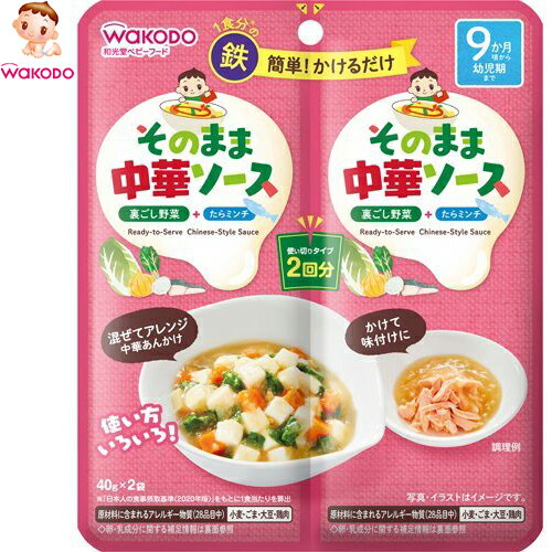 そのままソース 中華 40g×2個×48個セット *アサヒグループ食品 和光堂 ベビーフード 9ヶ月//ご家庭にある食材と混ぜたりかけるだけ/お子さまのおかずの味付けが簡単にできる/国産裏ごし野菜とたらミンチ入りのお子さま向け調味用ソース
