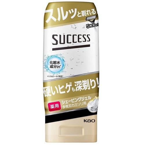 サクセス 薬用シェービングジェル 多枚刃カミソリ用 180g ＊医薬部外品 花王/多枚刃対応/ツルっと剃れるシェービングジェル/肌に密着/最後まで快適な剃り心地を実現/ヒリヒリしにくい/カミソリ負け防ぐ薬用タイプ/グリチルリチン酸2K配合/肌をしっかり守る