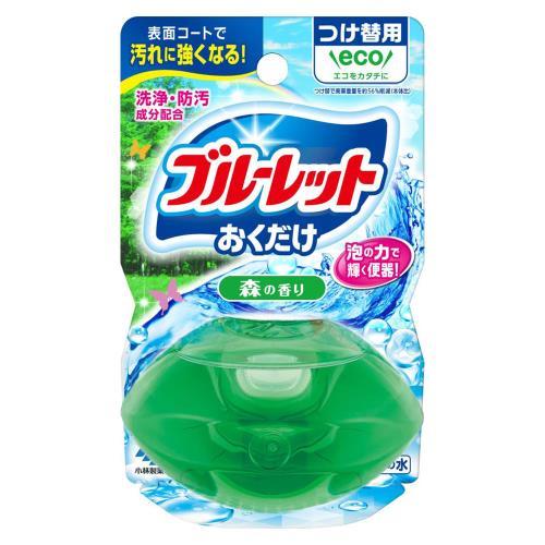 液体ブルーレットおくだけ 森の香り つけかえ/付け替え 70mL ＊小林製薬/洗浄力に優れた2種類の界面活性剤を高濃度に配合/トイレ用洗浄剤/たっぷり泡立ちながら汚れを包み込み/しっかり洗浄/フレッシュな香りがトイレ空間を爽やかに/便器を綺麗に保つ