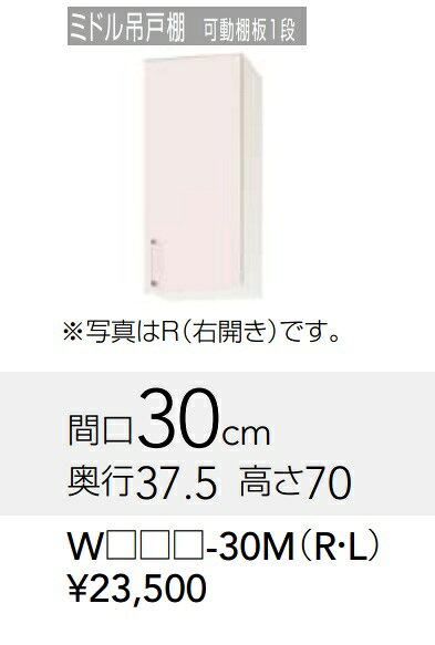 【WTRP /TRW /TRY-30M(R・L）】クリナップ ステンキャビキッチン SKシリーズ 間口30cm ミドル吊り戸棚 W30×H70XD37.5cm メーカー直送便にてのお届けです 北海道・沖縄別途送料有 離島は港止めまで 2
