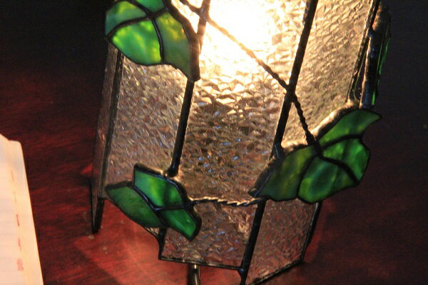 ステンドグラス ダイヤガラスの蔦ランプ 卓上ランプ オリジナル