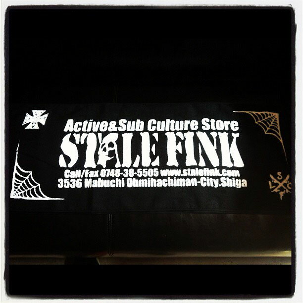 【StaleFink】ステイルフィンク【Logo Towel】BLK/WHT 防染タオル【フェイスタオル】約34×95cm 1