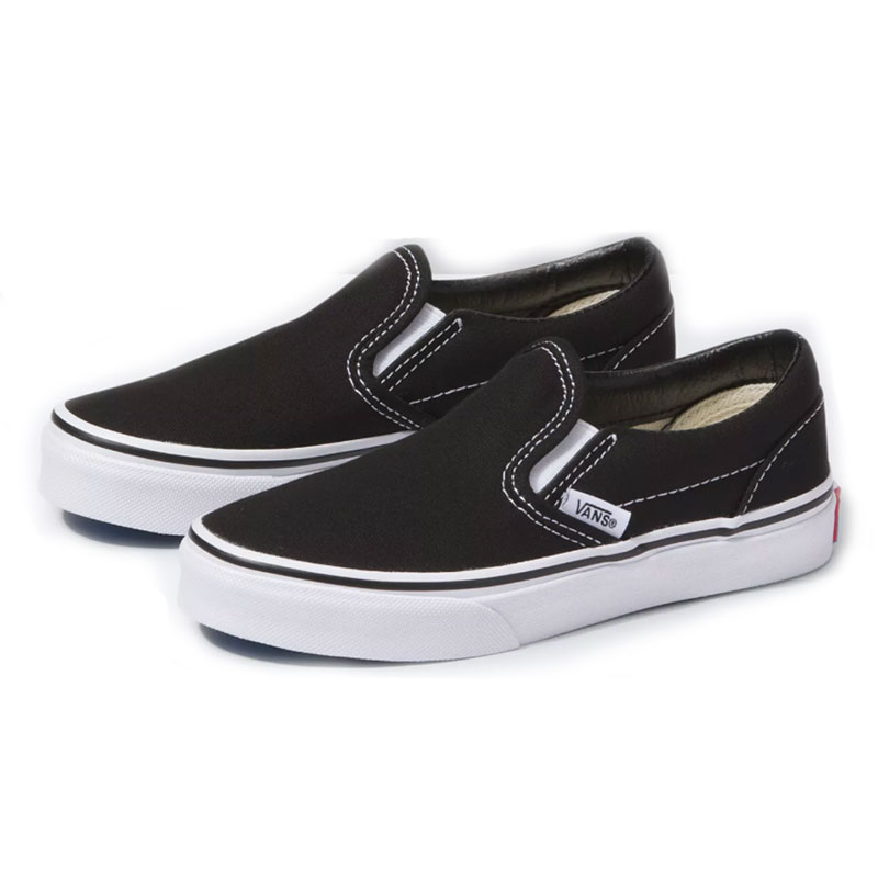 【VANS】バンズ【Kids Slip-On】Black/White【スケボー】スリッポン【キッズ】子供用【KID'S】