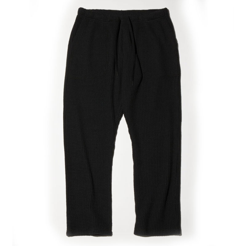 【RADIALL】ラディアル【Big Waffle STRAIGHT FIT EASY PANTS】BLACK【ワッフル生地】イージーパンツ【..