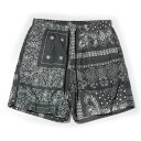 【RADIALL】ラディアル【Muscle Shoals STRAIGHT FIT EASY SHORTS】SHADY BLACK【バンダナ柄】半パン【ショートパンツ】ワンウォッシュ