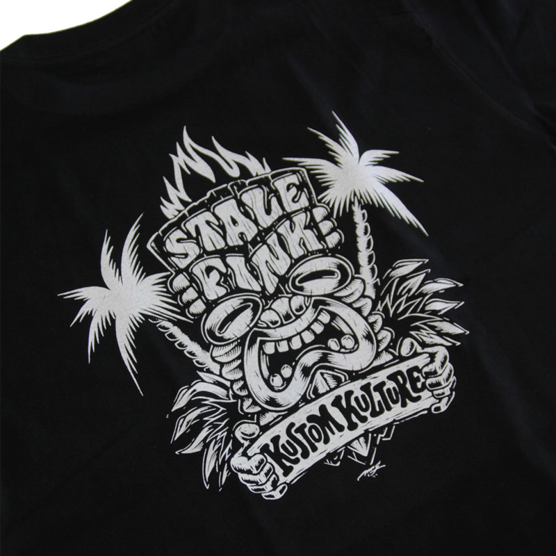 【StaleFink】ステイルフィンク【Mr.G Tiki S/S TEE】Black/White【Tシャツ】T-shirts【ティーシャツ】5.6oz【ミスタージー】KUSTOM KULTURE【カスタムカルチャー】ピンストライプ【ネコポス対応可】