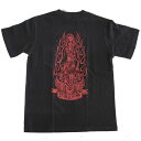 【StaleFink】ステイルフィンク【M K Guadalupe VINTAGE POCKET S/S TEE】Vintage Black/Red【Tシャツ】T-shirts【ティーシャツ】ポケットT【ビンテージ加工】5.6oz【ピンストライプ】KUSTOM KULTURE【カスタムカルチャー】グアダルーペ【マリア】ネコポス対応可