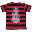 【StaleFink】ステイルフィンク【M K Guadalupe BORDER S/S TEE】Black/Red【Tシャツ】T-shirts【ティーシャツ】ボーダー【ピンストライプ】KUSTOM KULTURE【カスタムカルチャー】グアダルーペ【マリア】5.0oz【ネコポス対応可】