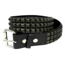 スタッズベルト ベルト（メンズ） 【FUNK PLUS BELT】ファンクプラスベルト【PYRAMID STUDS 3連 LEATHER BELT】BLACK/BLACK【BELT】ベルト【鋲ベルト】スタッズベルト