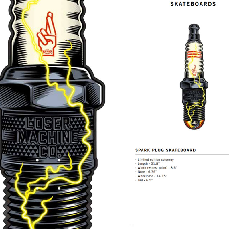 【LOSER MACHINE】 ルーザーマシーン【SPARK PLUG SKATEBOARD】DECK デッキ【SKATEBOARD】スケボー【ス..