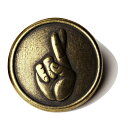 【Softmachine】ソフトマシーン【ICON BADGE FINGER】BRASS 直径約3cm【真鍮】バッジ【ソフトマシン】バッヂ【ネコポス対応可】