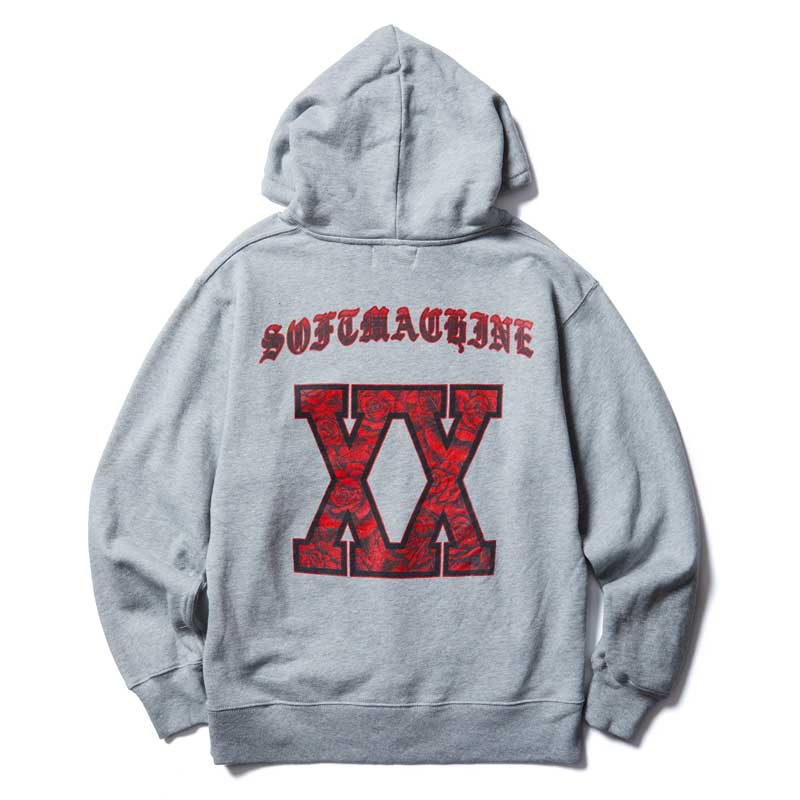 20%OFF【Softmachine】ソフトマシーン【XX HOODED (SWEAT PARKA)】Gray【プルオーバーパーカ】被り【パーカー】ソフトマシン【TATTOO】スウェット【送料無料】(18000)