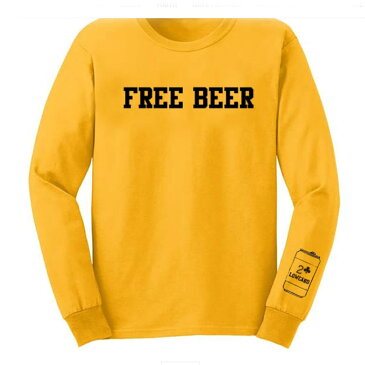 【LOWCARD】ローカード【Free Beer Longsleeve】Gold　Lsize【ロンT】長袖ティーシャツ【SKATEBOARD】スケボー【ネコポス対応可】