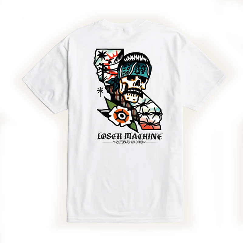 【LOSER MACHINE】 ルーザーマシーン【CALIFAS LOCOS】WHITE Tシャツ【ネコポス対応可】