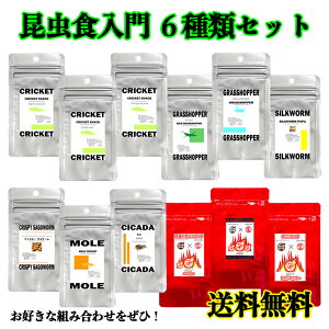 【昆虫食詰合せ 2980円 送料無料】昆虫食入門 / コオロギ / バッタ / カイコ / セミ / サゴワーム / オケラ / イナゴ / 激辛 / 昆虫食 お試し メール便 送料無料