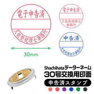 【印面のみ】【電子申告済 スタンプ】シヤチハタ Xスタンパー データーネーム 30号 別注品 シャチハタ 正規品 直径 30mm サイズ 交換用 マスター部 オーダー 注文 ハンコ 印鑑 シャチハタ印鑑 日付印 データネーム データ印 確定申告 e-tax 電子申告 申告済 送料無料
