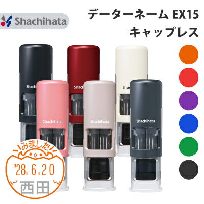 シャチハタ データーネーム EX15号 キャップレス イラスト入り グループB 別注品 直径 15.5mm【本体+印面セットでお届け】送料無料