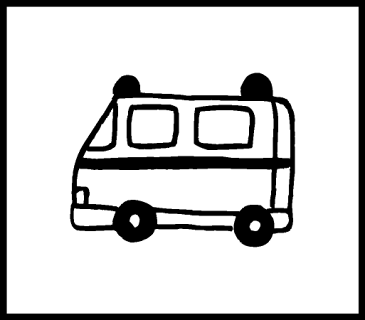 乗り物スタンプ 救急車 手帳 スタンプ ネコポス発送OK