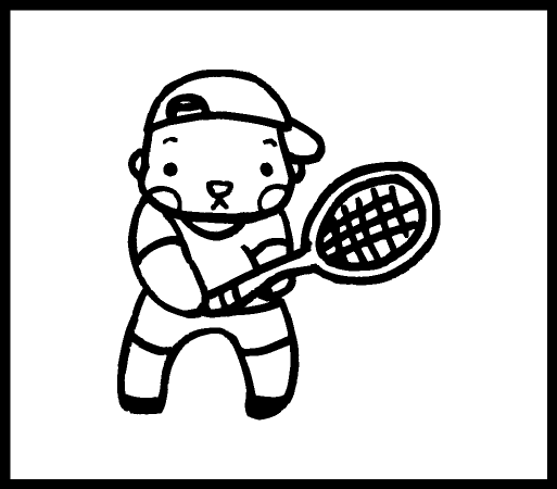 【ネコポス発送OK！】キャラクタースタンプ 　テニス