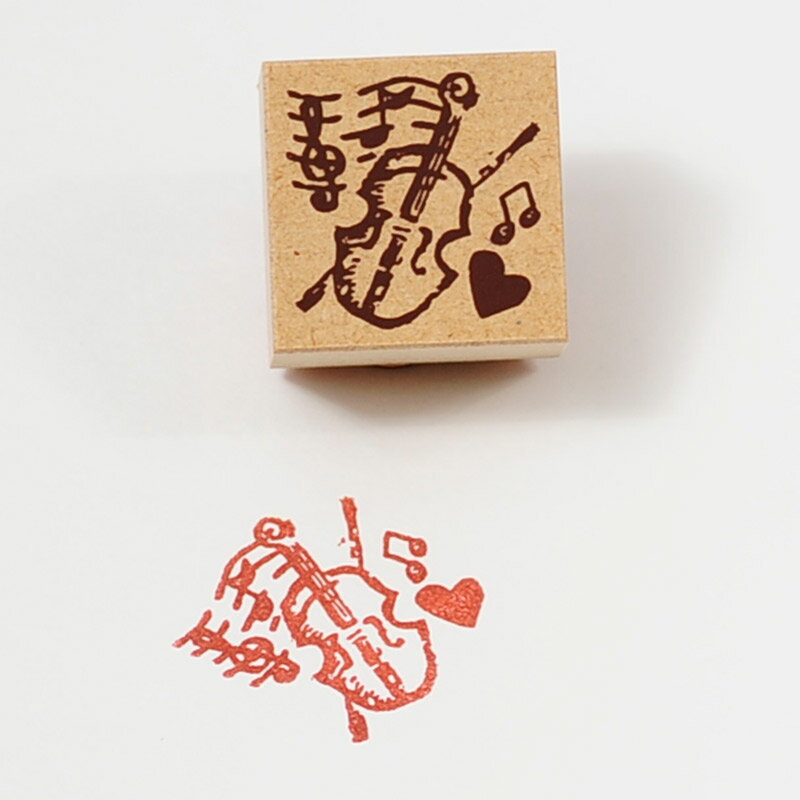 ミニアンティークスタンプ-バイオリン-【オリジナルスタンプ】【アンティークスタンプ】【かわいいスタンプ】【スタンプ はんこ ハンコ】
