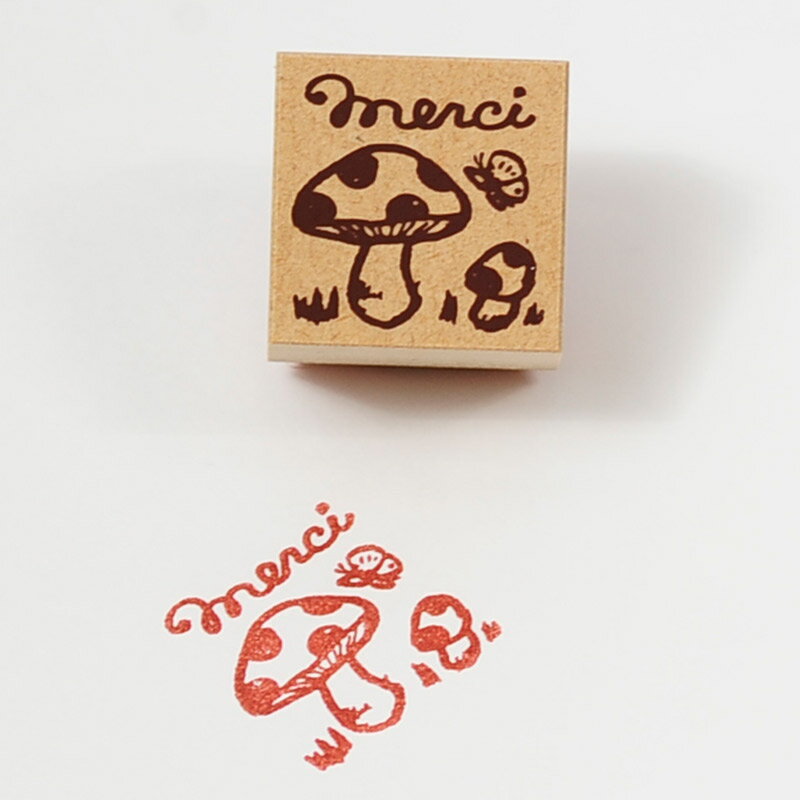 ミニアンティークスタンプ-キノコ-【オリジナルスタンプ】【アンティークスタンプ】【かわいいスタンプ】【スタンプ はんこ ハンコ】