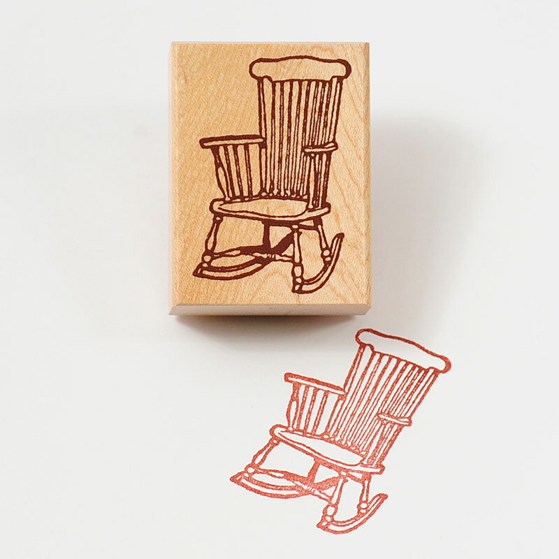 -蚤の市スタンプ-【かわいいスタンプ ハンコ スタンプ アンティークスタンプ Old Chair】【手作り雑貨・手芸用に最適。】
