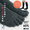 キッズ 5本指ソックス 靴下 子ども メリノウール ハイソックス クツシタ 5本指靴下スタンプル stample 立体編み あったか 薄手 あたたか 防寒 しも...