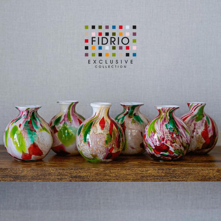 FIDRIO フィデリオ Bolvase with neck フラワーベース Mixed colours 花瓶 ガラス カラフル ギフトサービス 無料ギフトサービス ギフト プレゼント プレゼント梱包無料 ボトル型 オランダ イン…