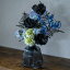 ポピーとスイートピーのblue×blackアレンジメント 花瓶アレンジメント 造花 アーティフィシャルフラワ..