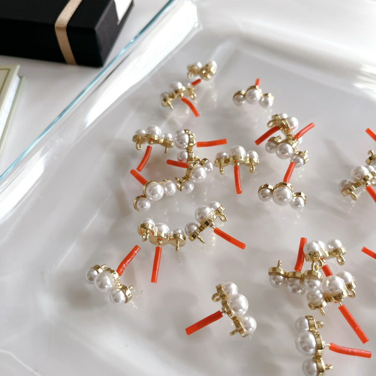 4個// ピアスパーツ カン付き パールピアス アクセサリーパーツ パーツ ハンドメイドパーツ ハンドメイドピアス 大人ピアス 大人可愛い 大人デザイン ハンドメイド材料 問屋 専門店 卸 仕入れ PT17 3