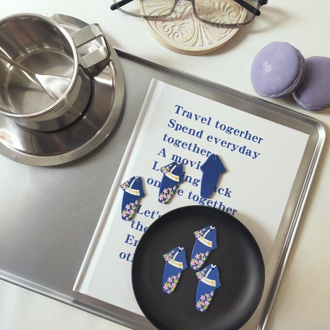 ＼今だけクーポン!3/20～26／2個// 和風デザイン 和柄 着物 プリントパーツ 花柄 フラワープリント フラワー お洒落プリント おしゃれ アクリルパーツ アクセサリーパーツ パーツ ハンドメイドパーツ チャーム ピアス 素材 ハンドメイド材料 AF77