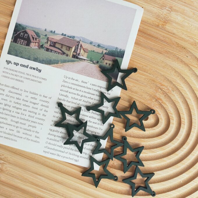 ＼今だけ クーポン ！11/20~11/27 限定 ／ 4個// スター 星 スターパーツ ウッドパーツ 木製 アクセサ..