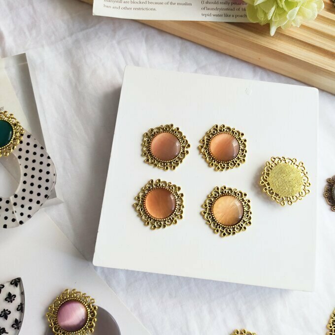 ＼今だけ クーポン ！12/4~12/11 限定 ／ 4個// カボション 貼り付けパーツ アクセサリーパーツ パーツ..