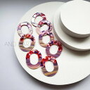(4個)セール 440→380円 モザイク 楕円パーツ ツートン アクリルパーツ アセテートパーツ ハンドメイド アクセサリー材料 ハンドメイド材料【0-ELI...