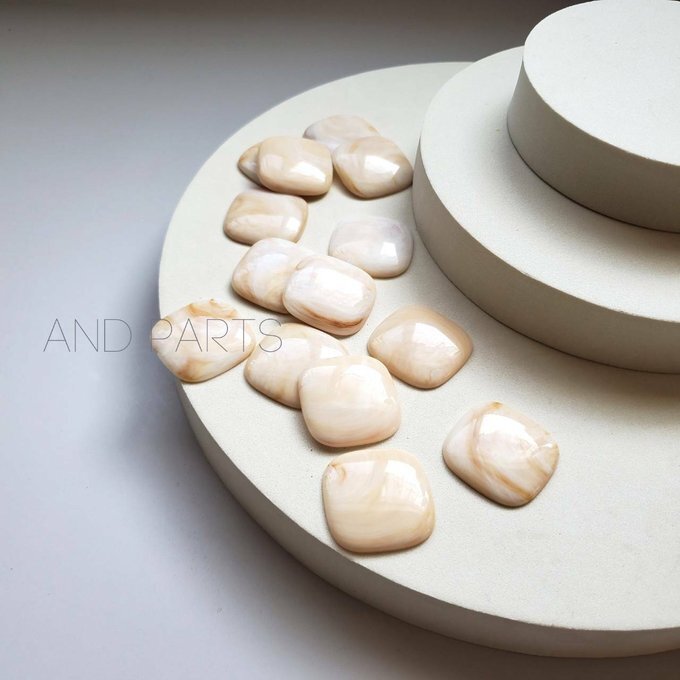 ＼今だけクーポン！1/25〜29／(4個)　スクエア マーブル アクリルパーツ　ハンドメイドアクセサリー　プラスチックパーツ【0-CAB-362】