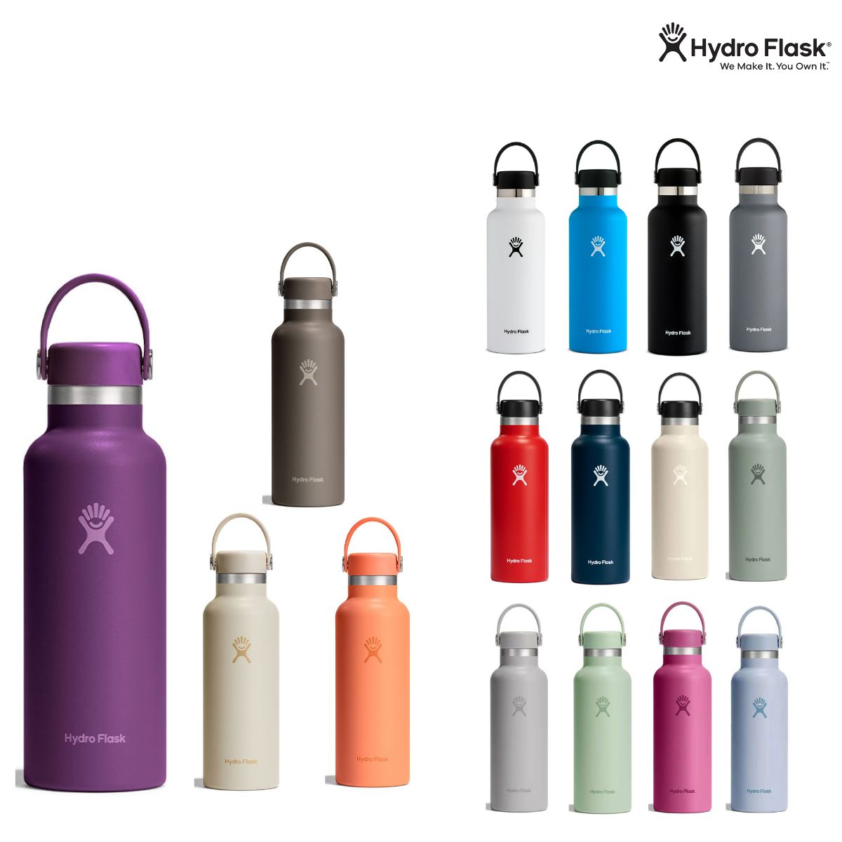ハイドロフラスク Hydro Flask 【新色登場!】18 oz Standard Mouth 18オンス スタンダードマウス 532ml 魔法瓶 マグ 登山 アウトドア トレイル 水筒 保温 保冷 ステンレスボトル キャンプ お出掛け 旅行
