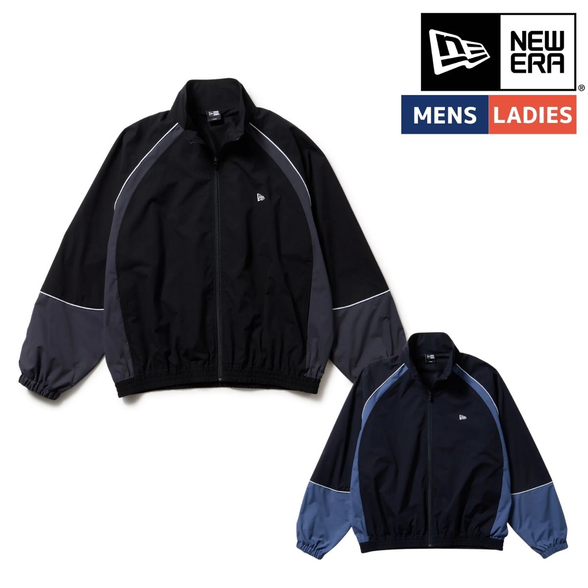 ニューエラ NEW ERA オーバーサイズド パイピング トラックジャケット メンズ レディース ユニセックス ブラック ネイビー カジュアル スポーツ ウェア アウター ブルゾン 14674818. 14674817