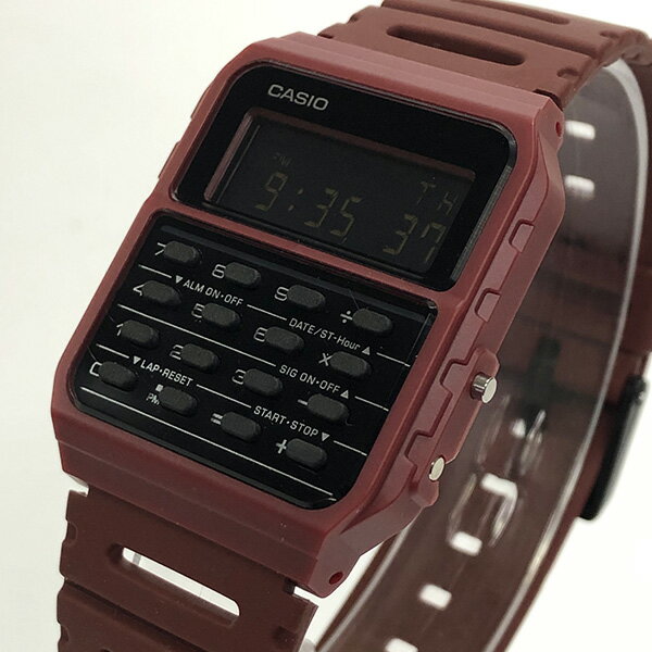 CASIO “CLASSIC”CA-53WF-4BJF ワインレッド カリキュレーター・電卓機能搭載[カシオ ブルータグシリーズ 計算機時計　チプカシ　シリコンバンド プチプラ ミリタリー]【追跡可能メール便は送料無料】