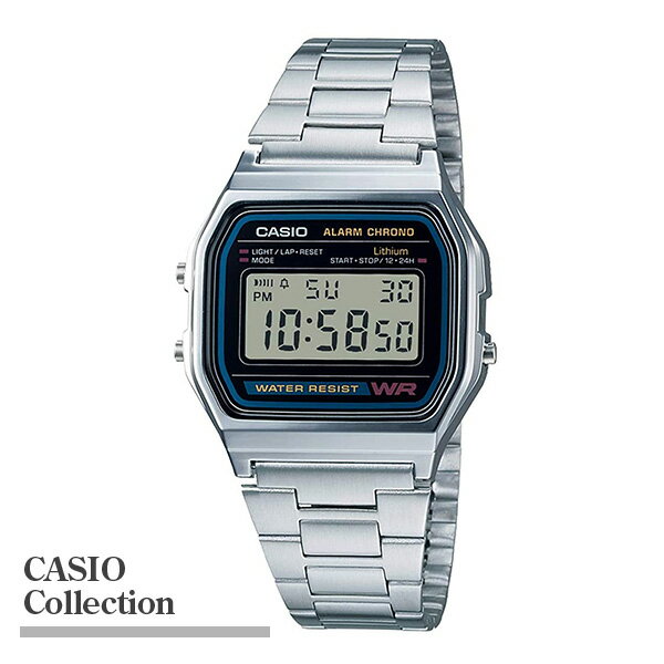 CASIO CollectionA158WA-1JH　ベーシック／スタンダードデジタル[ カシコレ 日常生活防水 ストップウォッチ オートカレンダー チプカシ プチプラ レトロウォッチ 昭和感 父の日 ]【配送方法：追跡可能メール便を選択の場合、BOXは無しです】