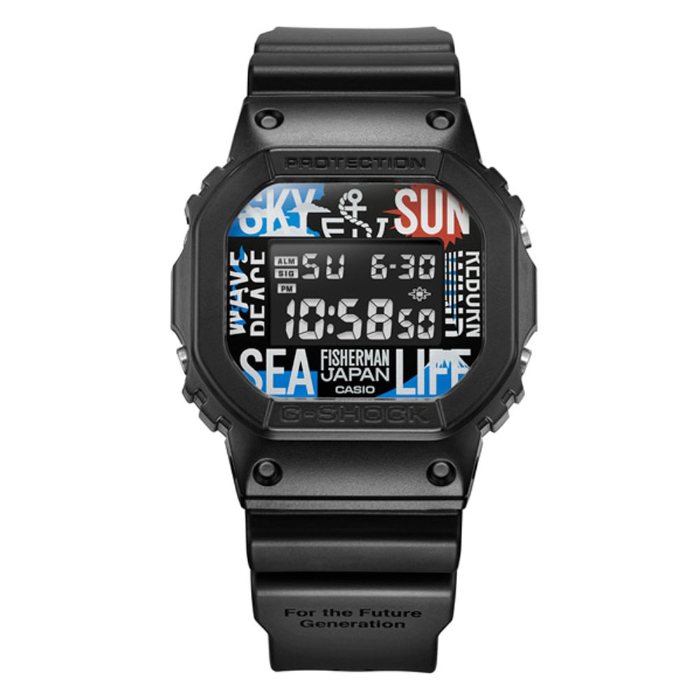 カシオCASIO G-SHOCK DW-5600RF24-1JR 日本製FISHERMAN JAPAN 10周年 大漁旗デザインデザイナー古平正義