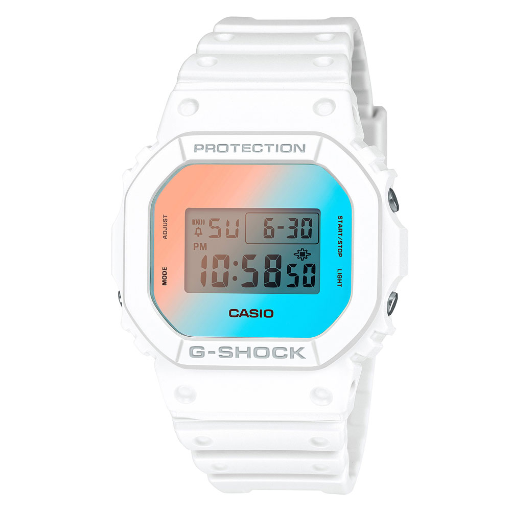 CASIO G-SHOCK　DW-5600TL-7JFBEACH TIME LAPSE Series　ホワイト x ブルーグラデーション蒸着ガラス