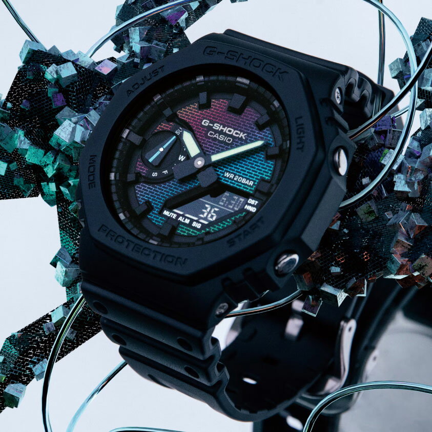 CASIO G-SHOCK GA-2100RW-1AJF レインボーカラー レンガパターン デザインアナデジ 腕時計 メンズ カシオ Gショック 【父の日】 【ギフト】 【贈り物】
