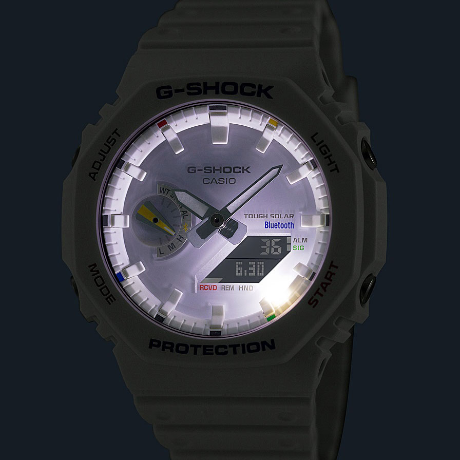 CASIO “G-SHOCK” GA-B2100FC-7AJF　ホワイトマルチカラーインデックス[ カーボンコア　Bluetooth　タフソーラー　スマホリンク　 ]【父の日】【ギフト】 【贈り物】 簡易ラッピング無料