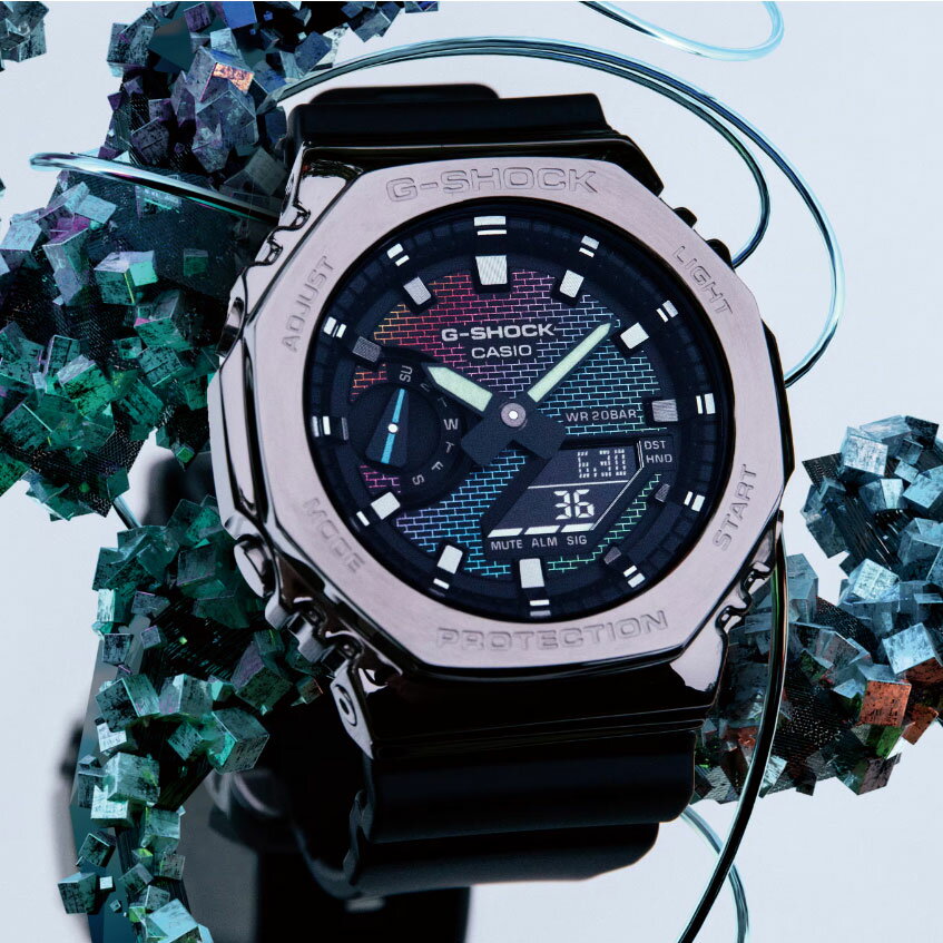 CASIO “G-SHOCK” GM-2100RW-1AJF　RAINBOW BRICK WALL Seriesシルバー　カシオ　オクタゴン　レインボーカラー・グラデーション蒸着　レンガモチーフ【父の日】【ギフト】【贈り物】