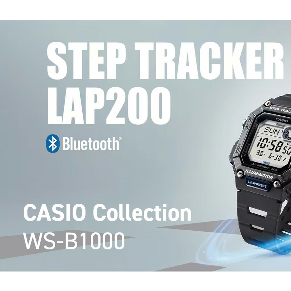 CASIO Collection SPORTS WS-B1000-8BJF　アイボリーSTEP TRACKER LAP200 ステップトラッカーラップメモリー200！