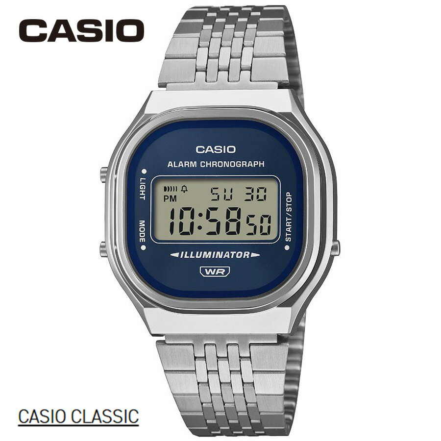 Rakuten - カシオクラッシック A140WE-2AJF シルバー/ネイビー　CASIO CLASSIC　腕時計　[ レトロデジタルウォッチ 贈り物 ラッピング無料 ]