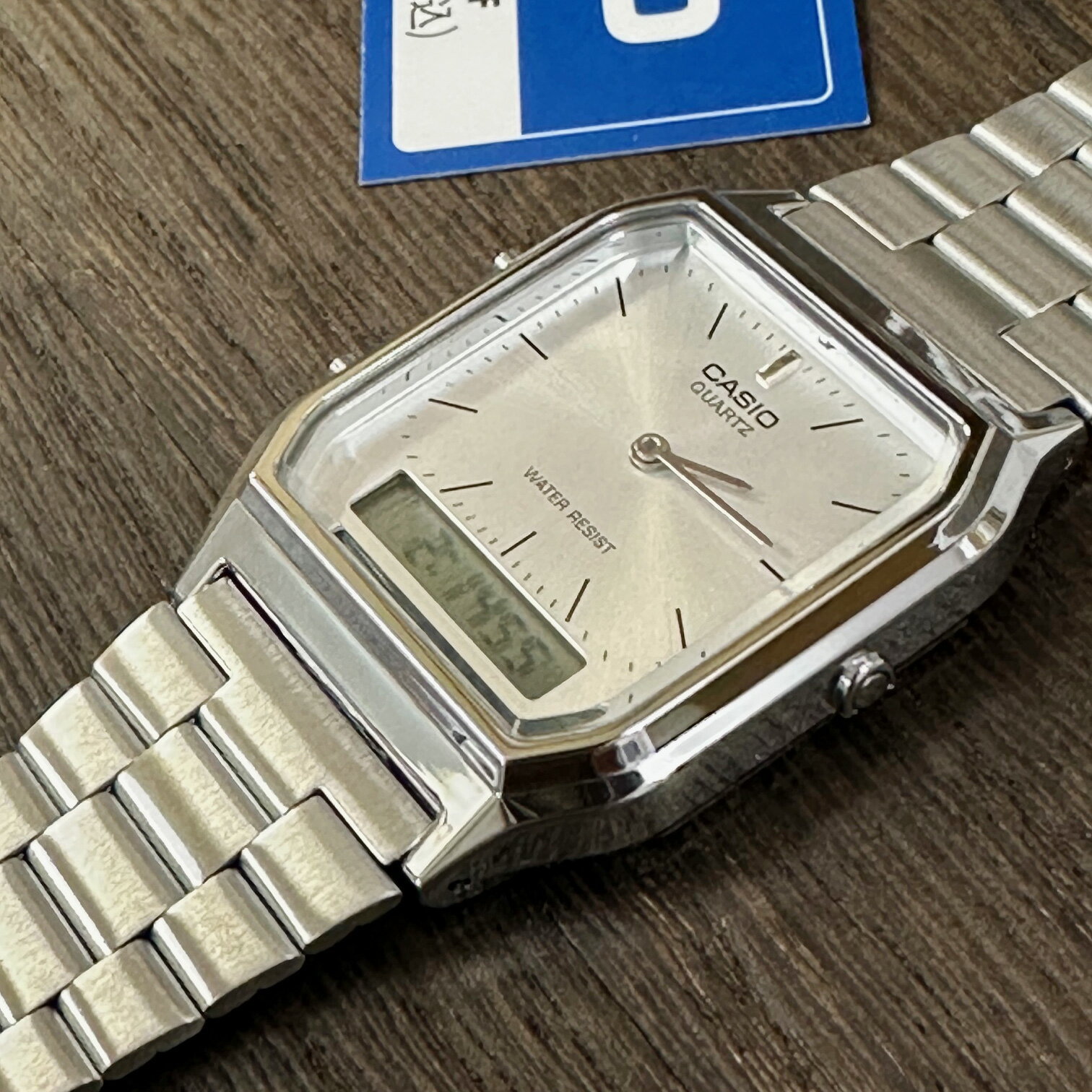 スタンダード STANDARD カシオ CASIO CLASSIC デジタル 腕時計 AQ-230A-7AMQYJF クラシック シルバー　国内正規品　[ アナデジ　チプカシ プチプラ レトロモダンデザイン　ウォッチ 昭和 父の日　母の日 ]