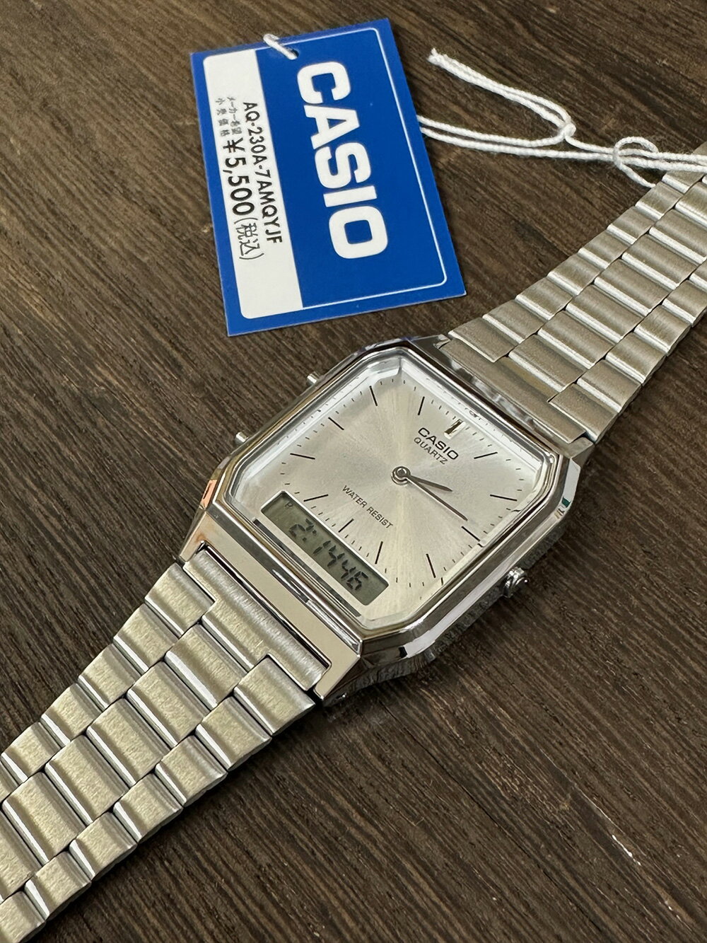 スタンダード STANDARD カシオ CASIO CLASSIC デジタル 腕時計 AQ-230A-7AMQYJF クラシック シルバー　国内正規品　[ アナデジ　チプカシ プチプラ レトロモダンデザイン　ウォッチ 昭和 父の日　母の日 ]